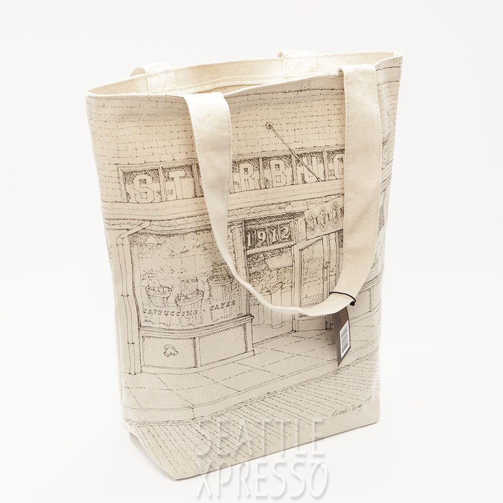 Starbucks Pike Place Sketch Canvas Tote Bag