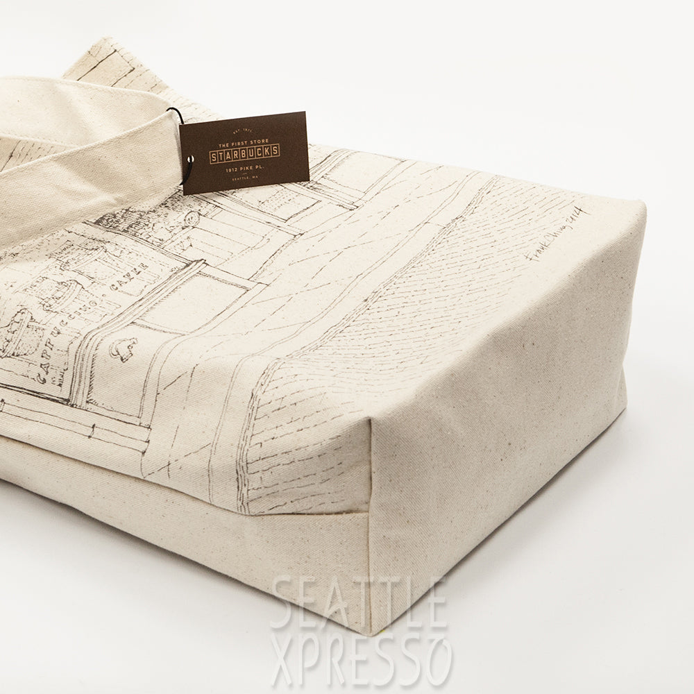 Starbucks Pike Place Sketch Canvas Tote Bag