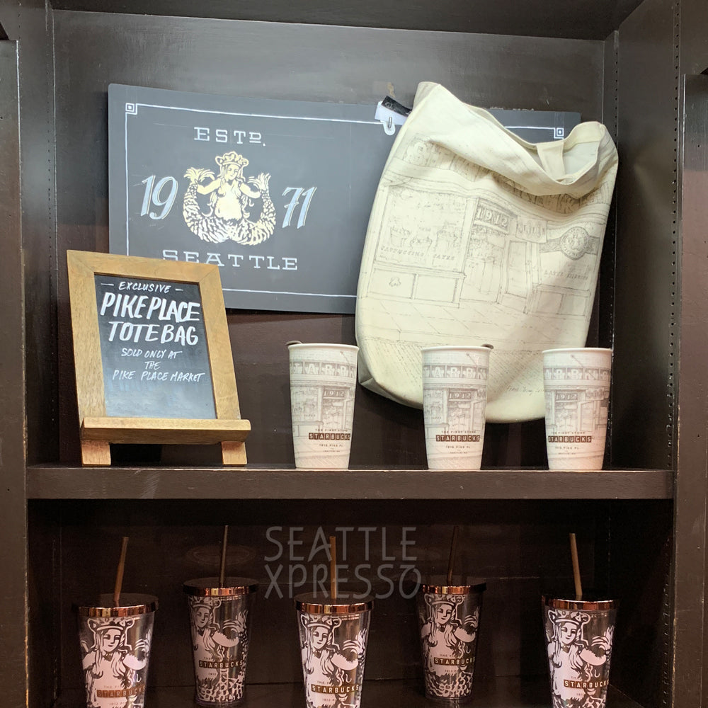 Starbucks Pike Place Sketch Canvas Tote Bag