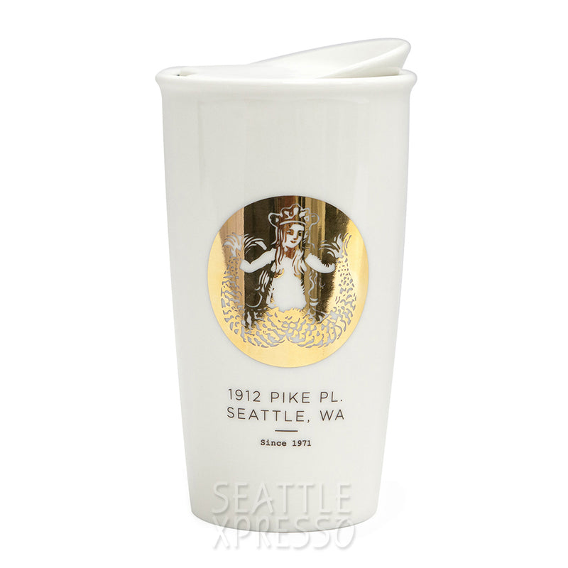 Starbucks Pike Place Gold Double Wall Ceramic Travel Mug – Seattle Xpresso