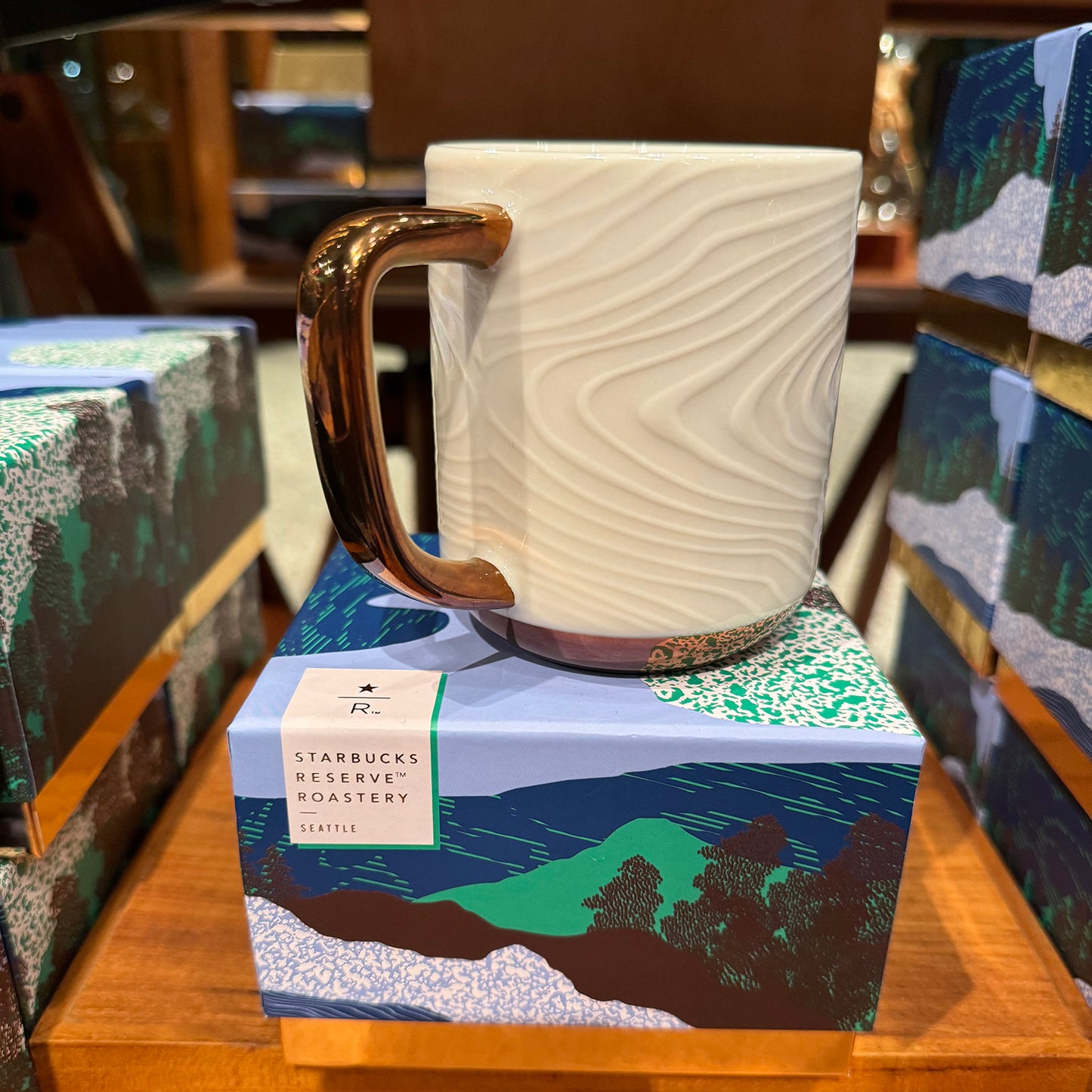 Starbucks Reserve Roastery Seattle Evergreen Ceramic Rib Coffee Mug