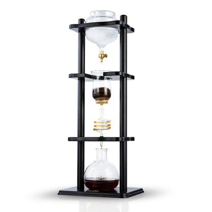 Yama 6-8 Cup Cold Brew Tower Straight Black Wood Frame (32oz)